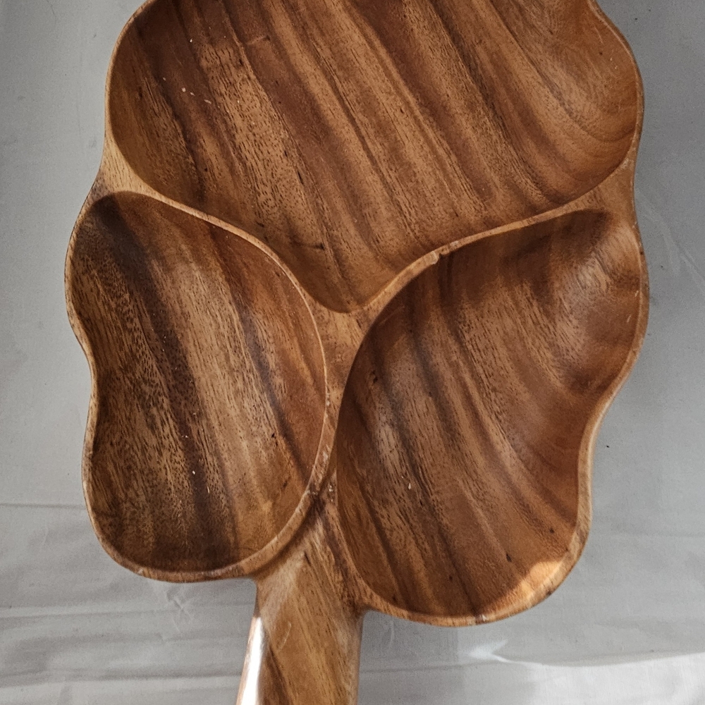 Monkey Pod Divided Serving Platter - Brown
